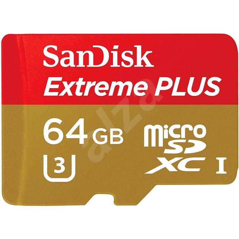 SanDisk MicroSDXC 64GB Extreme Class 10 UHS-I (U3) + SD adaptér - Paměťová karta