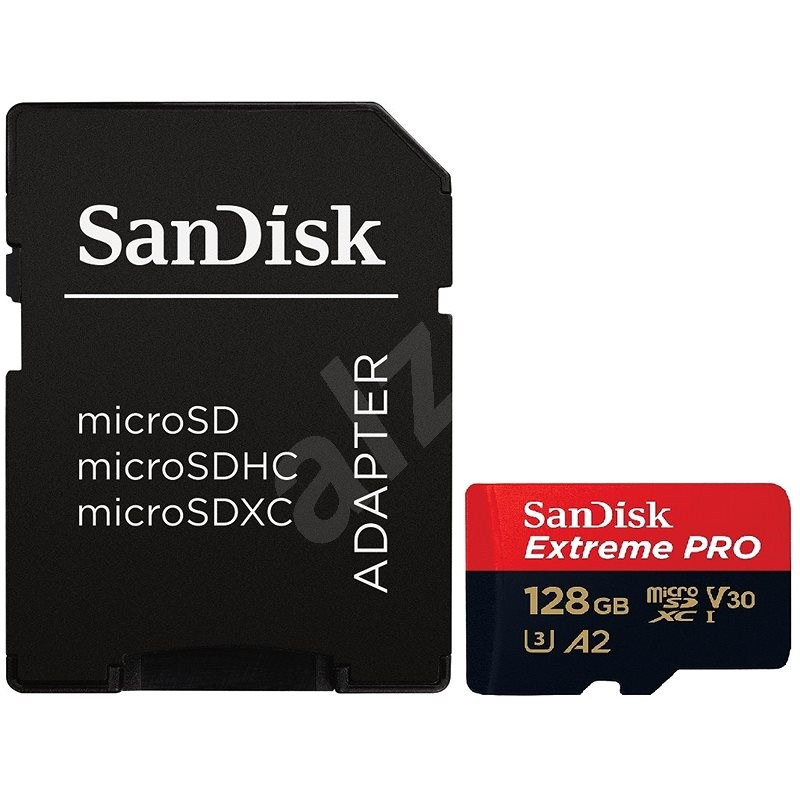 SanDisk MicroSDXC 128GB Extreme Pro + SD adaptér - Paměťová karta