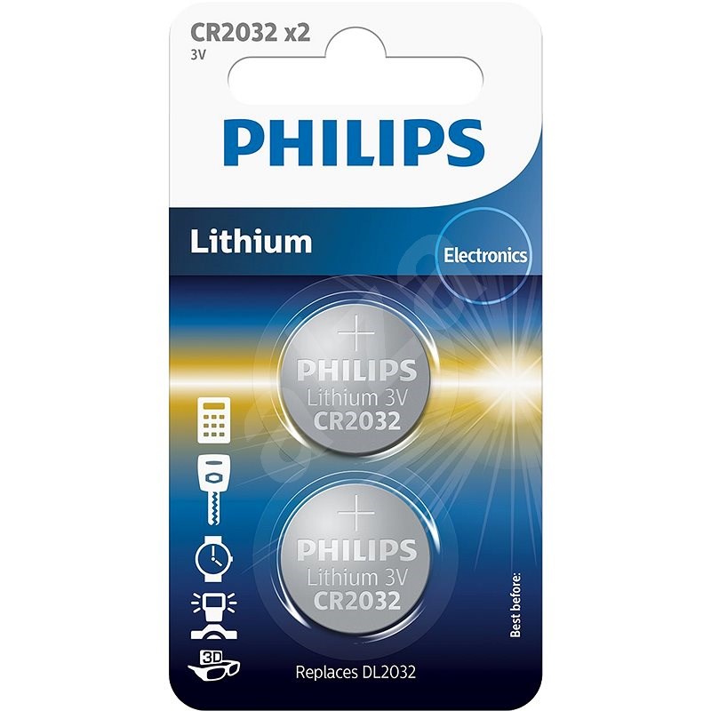 Philips CR2032P2 2ks v balení - Knoflíková baterie