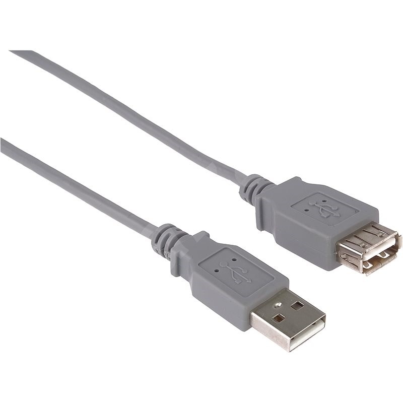 PremiumCord USB 2.0 prodlužovací 2m šedý - Datový kabel