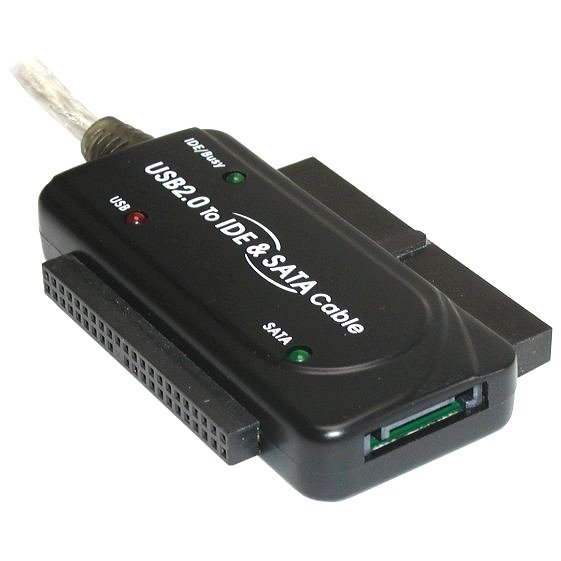 PremiumCord   - konvertor USB 2.0 --> IDE 40/44 pinů a SATA, pro 2.5" i 3.5" HDD, AC adaptér - Redukce