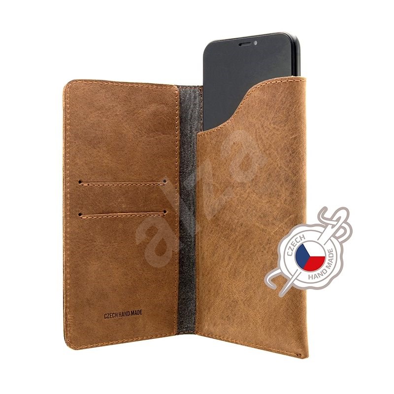 FIXED Pocket Book pro Apple iPhone 6/6S/7/8/SE 2020 hnědé - Pouzdro na mobil