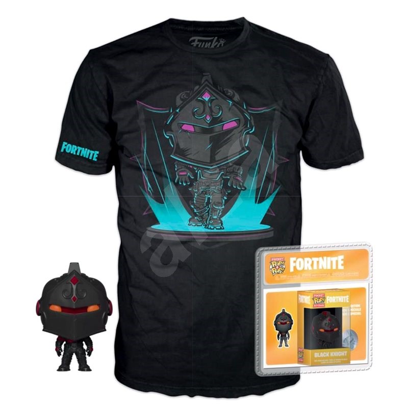 Fortnite - Black Knight - tričko XL s figurkou - Tričko