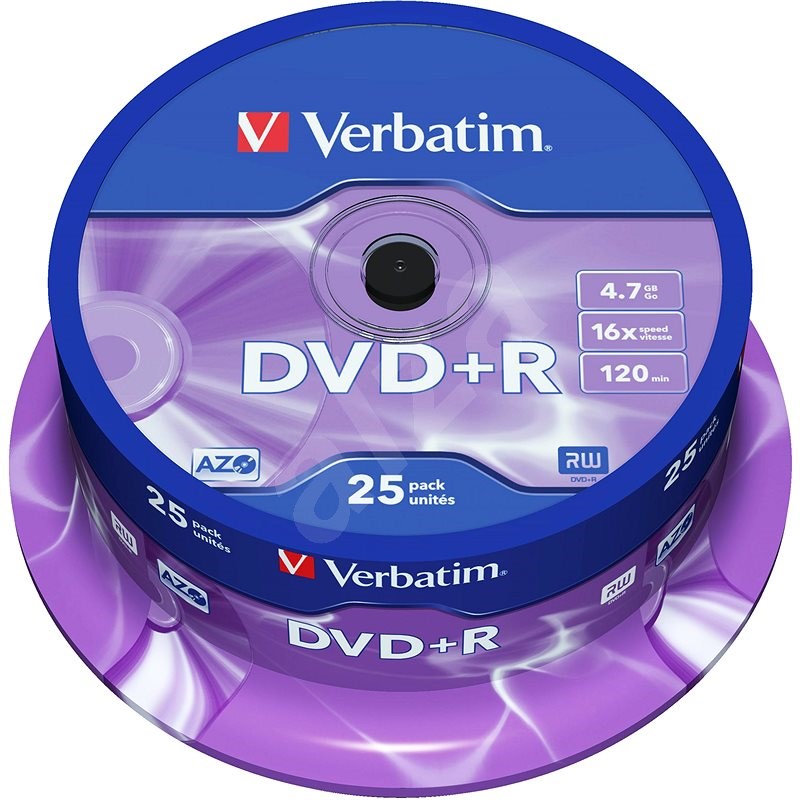 VERBATIM DVD+R AZO 4,7GB, 16x, spindle 25 ks - Média
