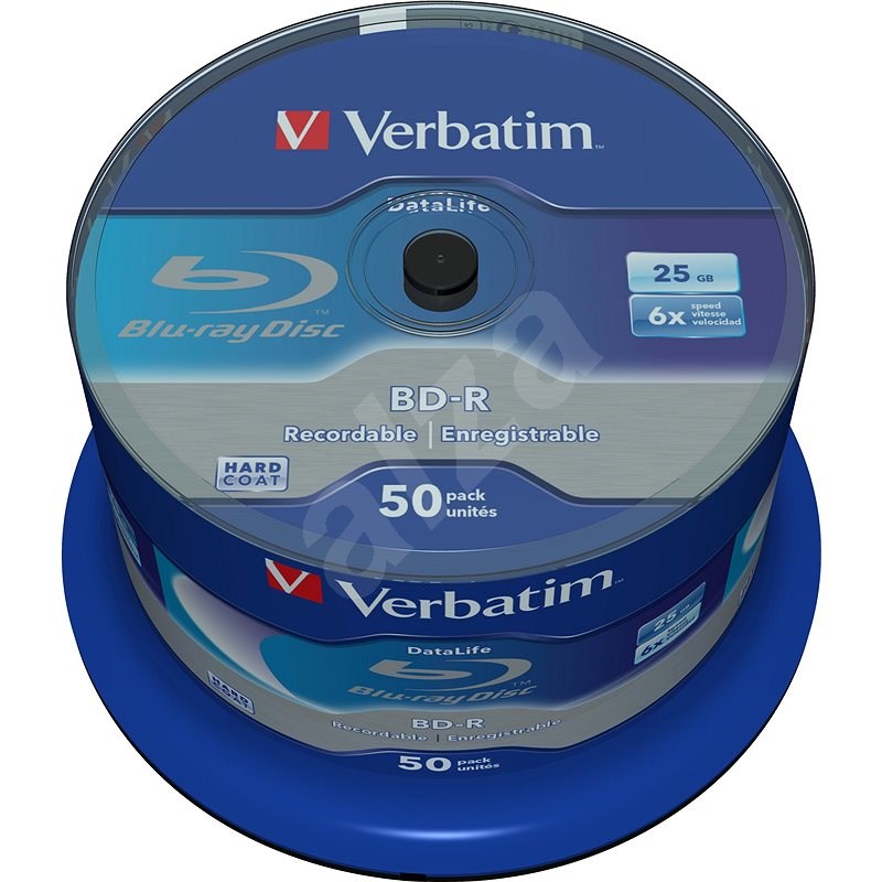 VERBATIM BD-R SL DataLife 25GB, 6x, spindle 50 ks - Média