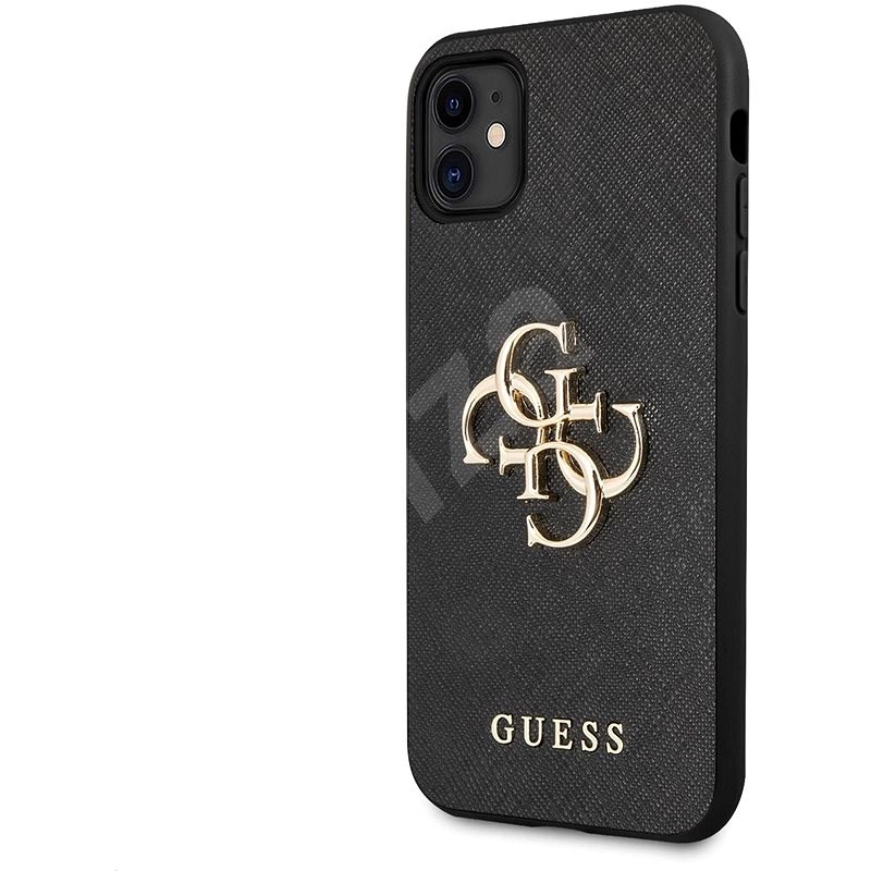 Guess PU Saffiano Big 4G Metal Logo Zadní Kryt pro Apple iPhone 11 Black - Kryt na mobil