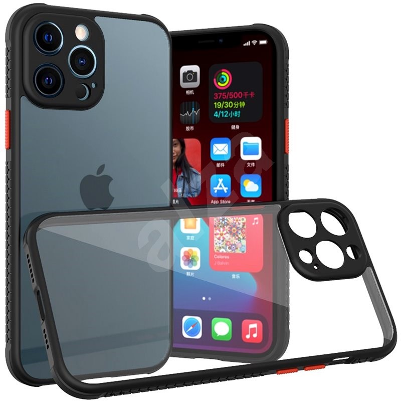 Hishell two colour clear case for iphone 13 pro max black - Kryt na mobil