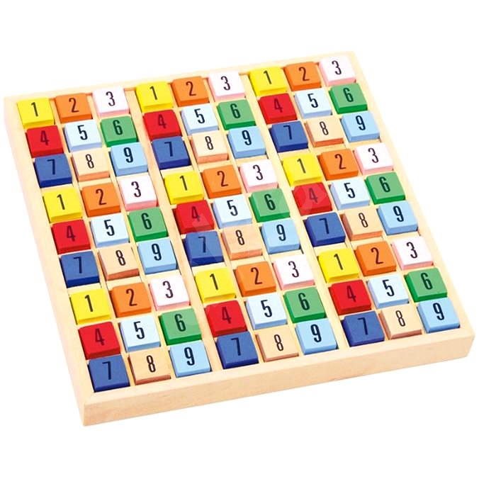 Barevné dřevěné sudoku - Didaktická hračka