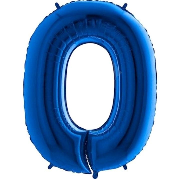Balón foliový číslice modrá - blue 102 cm - 0 - Balonky