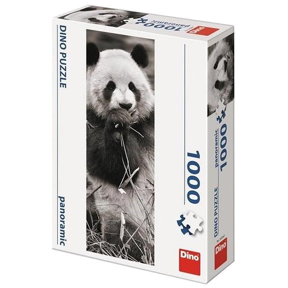 Dino panda v trávě 1000 panoramic puzzle  - Puzzle