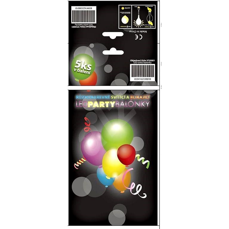 Sada LED svítících a blikajících balónků - 10 ks - Nafukovací míč