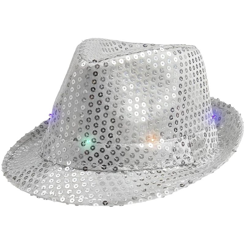Párty klobouk, stříbrný s flitry - Doplněk ke kostýmu