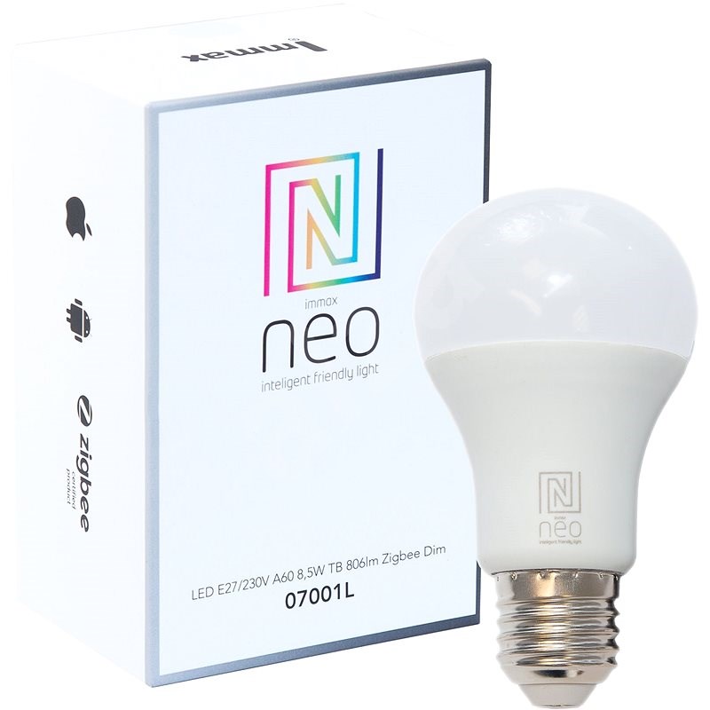 Immax Neo E27 8,5W teplá bílá, stmívatelná, Zigbee 3.0 - LED žárovka