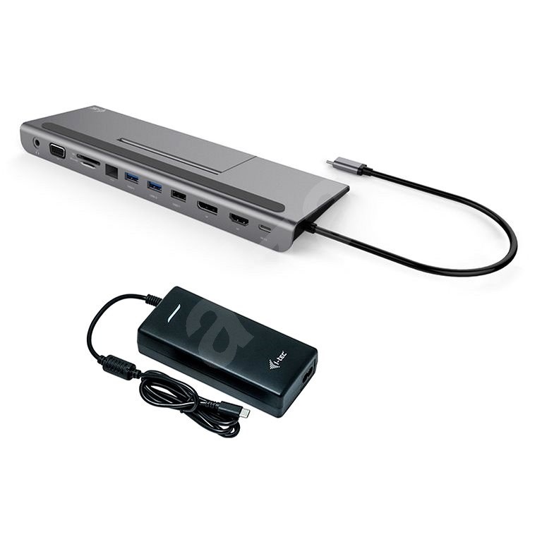 I-TEC USB-C Metal Low Profile 4K Triple Display, Power Delivery 85W + napájecí adaptér 112W - Dokovací stanice