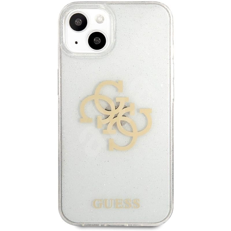 Guess TPU Big 4G Full Glitter Zadní Kryt pro Apple iPhone 13 mini Transparent - Kryt na mobil