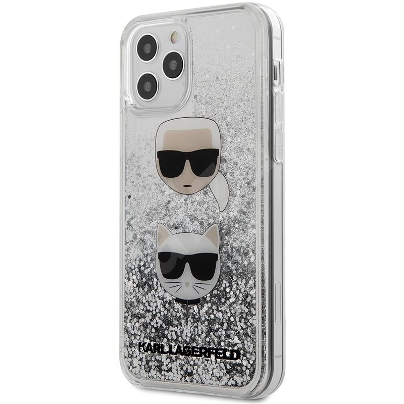 Karl Lagerfeld Liquid Glitter 2 Heads pro Apple iPhone 12 Pro Max Silver - Kryt na mobil
