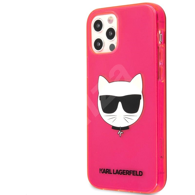 Karl Lagerfeld TPU Choupette Head Kryt pro Apple iPhone 12 Pro Max Fluo Pink - Kryt na mobil