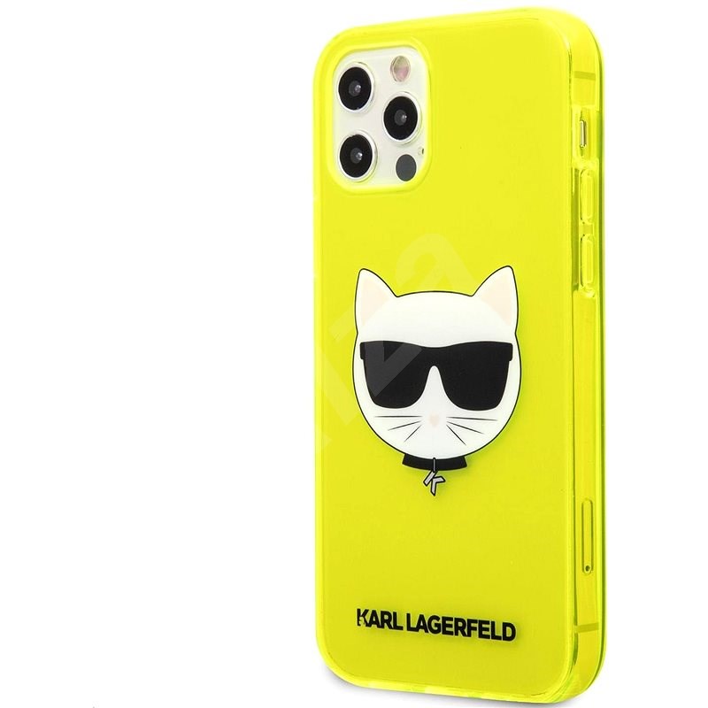 Karl Lagerfeld TPU Choupette Head Kryt pro Apple iPhone 12 Pro Max Fluo Yellow - Kryt na mobil