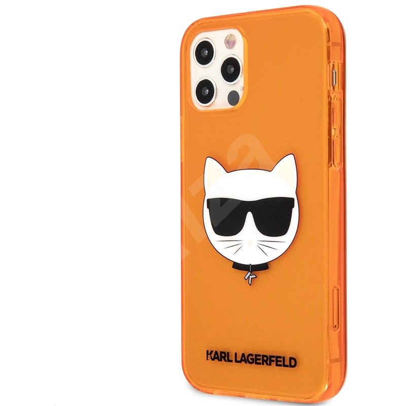 Karl Lagerfeld TPU Choupette Head Kryt pro Apple iPhone 12 Pro Max Fluo Orange - Kryt na mobil