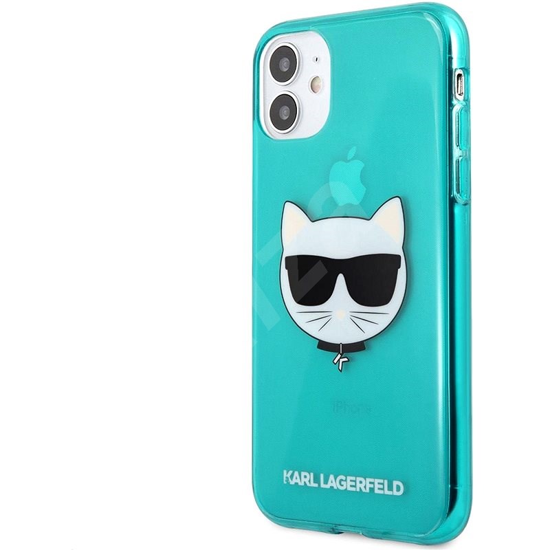 Karl Lagerfeld TPU Choupette Head Kryt pro Apple iPhone 11 Fluo Blue - Kryt na mobil