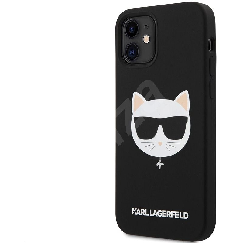 Karl Lagerfeld Choupette Head Silikonový Kryt pro Apple iPhone 12 mini Black - Kryt na mobil