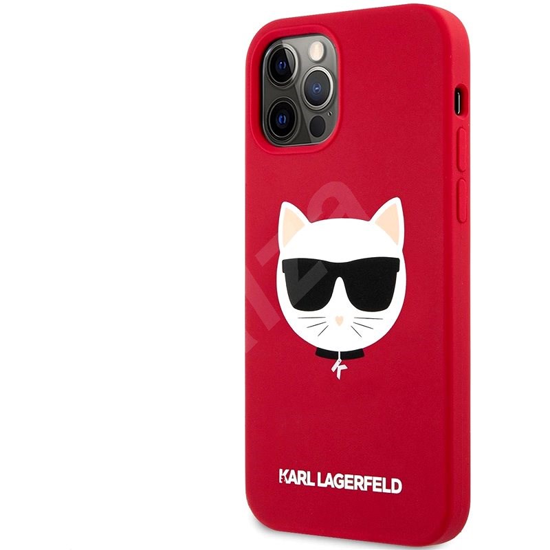 Karl Lagerfeld Choupette Head Silikonový Kryt pro Apple iPhone 12 Pro Max Red - Kryt na mobil