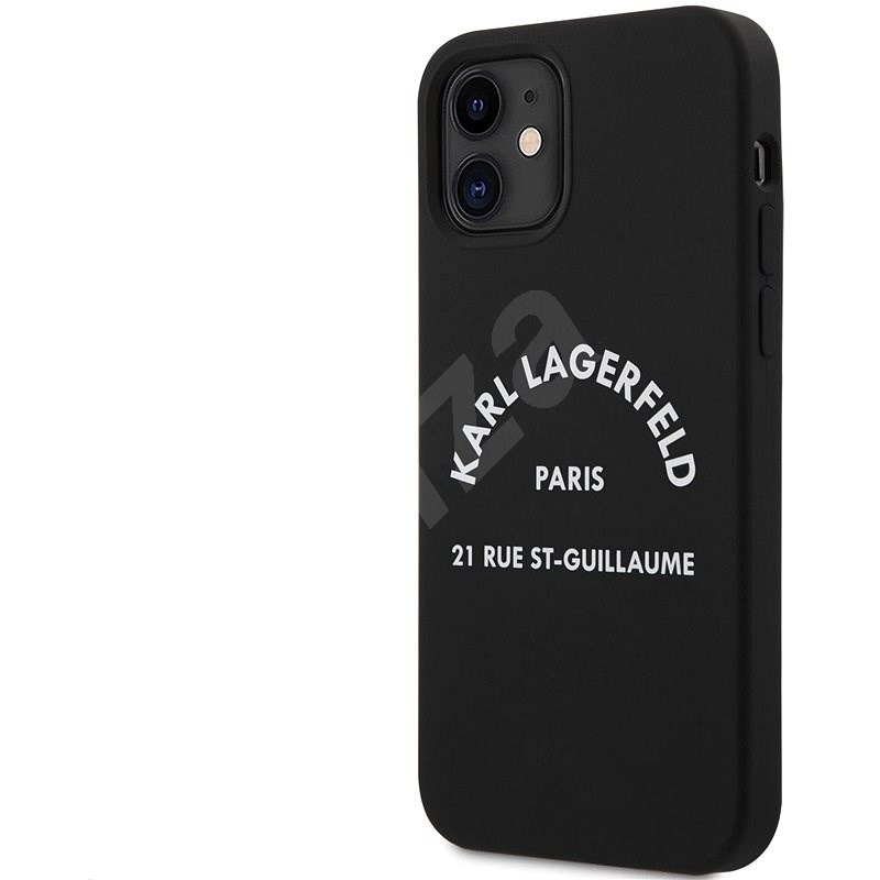 Karl Lagerfeld Rue St Guillaume Silikonový Kryt pro Apple iPhone 12 mini Black - Kryt na mobil