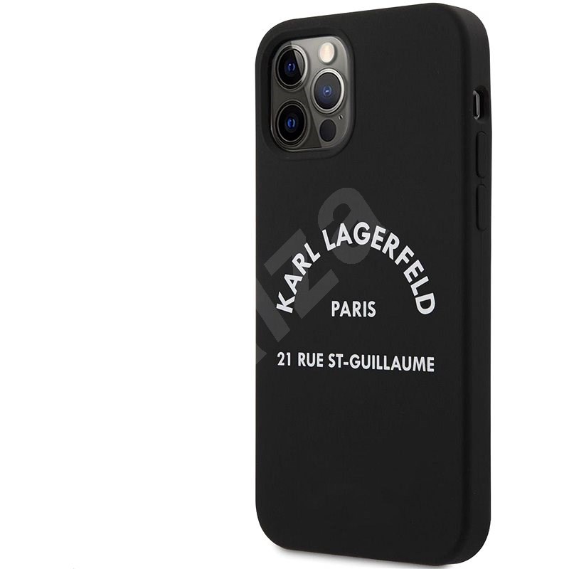 Karl Lagerfeld Rue St Guillaume Silikonový Kryt pro Apple iPhone 12 Pro Max Black - Kryt na mobil