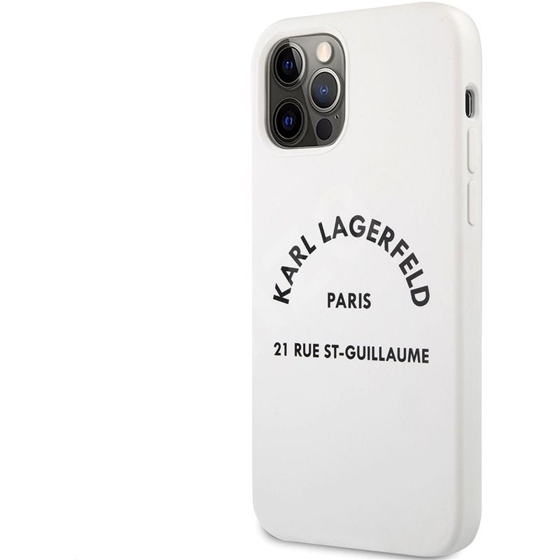 Karl Lagerfeld Rue St Guillaume Silikonový Kryt pro Apple iPhone 12 Pro Max White - Kryt na mobil