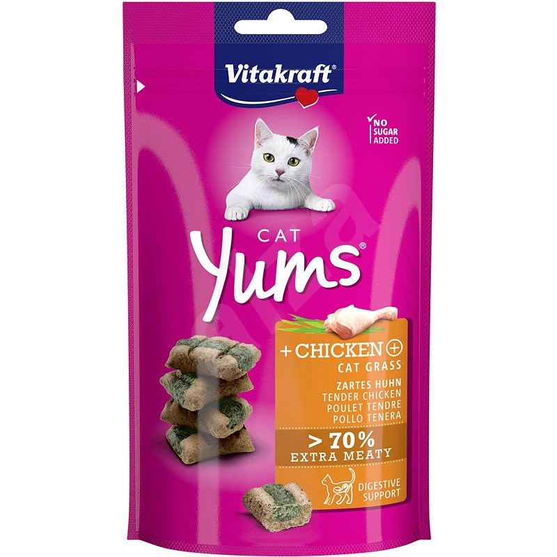 Vitakraft pochoutka Cat Yums kuřecí s trávou 40g - Pamlsky pro kočky