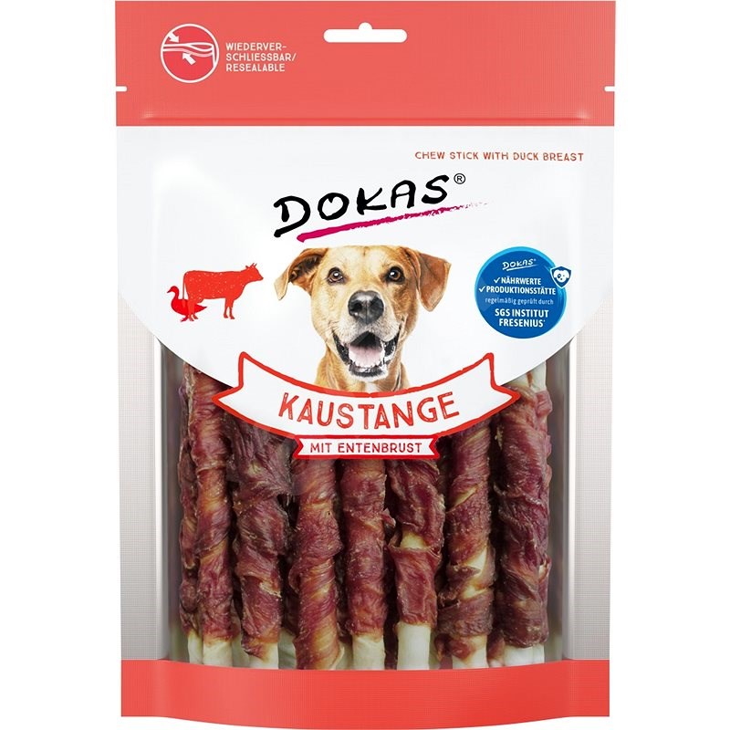 Dokas - Tyčinky z hovězí k. obalené kachním 200 g - Pamlsky pro psy