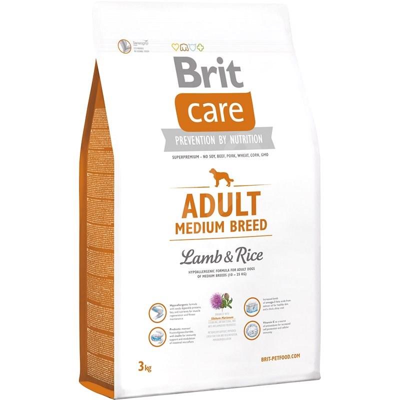 Brit Care Adult Medium Breed Lamb & Rice 3 kg - Granule pro psy