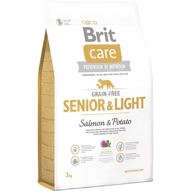 Brit Care grain-free senior & light salmon & potato 3 kg - Granule pro psy
