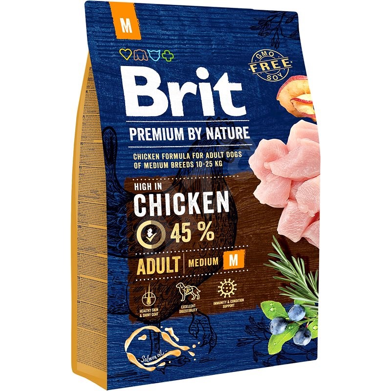 Brit Premium by Nature Adult M 3 kg - Granule pro psy