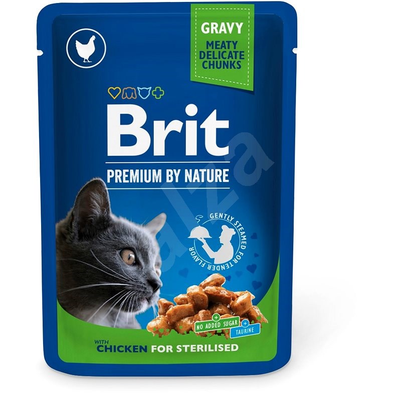 Brit Premium Cat Pouches Chicken Slices for Sterilised 100 g - Kapsička pro kočky