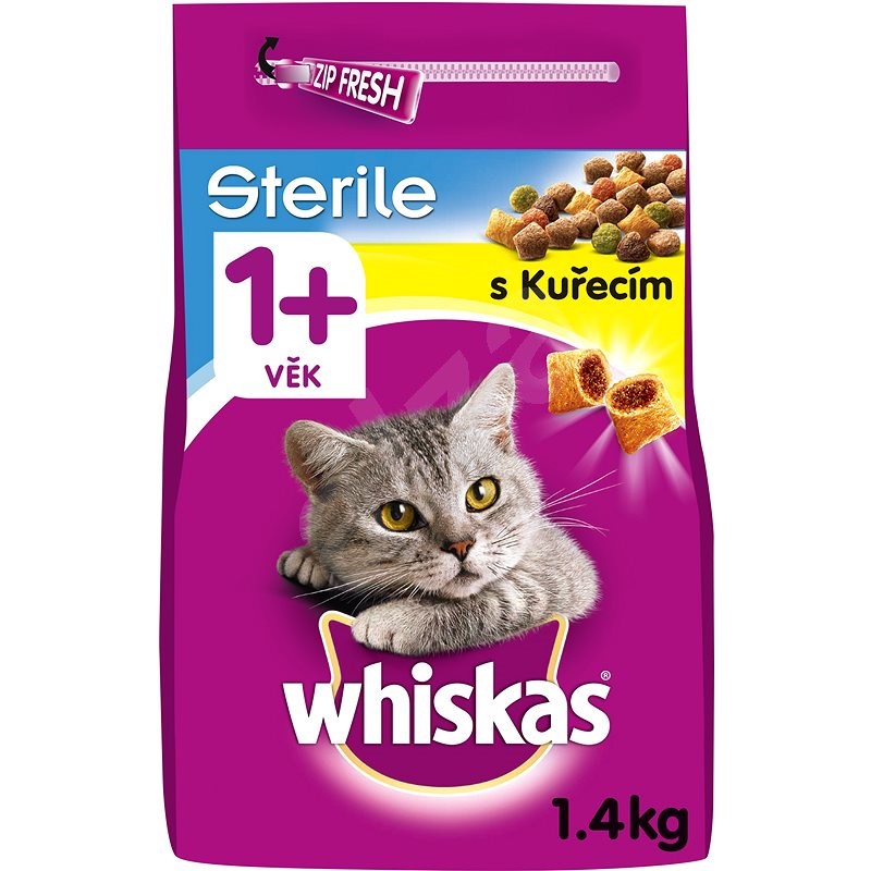 Whiskas granule kuřecí pro kastrované dospělé kočky 1,4 kg - Granule pro kočky