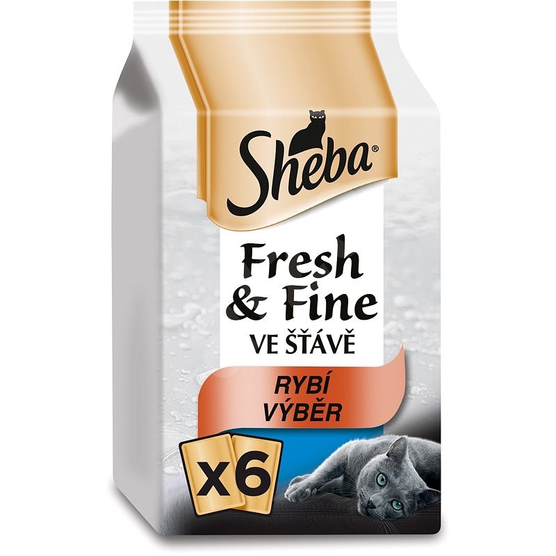 Sheba Fresh & Fine mix losos a tuňák 6 × 50 g - Kapsička pro kočky