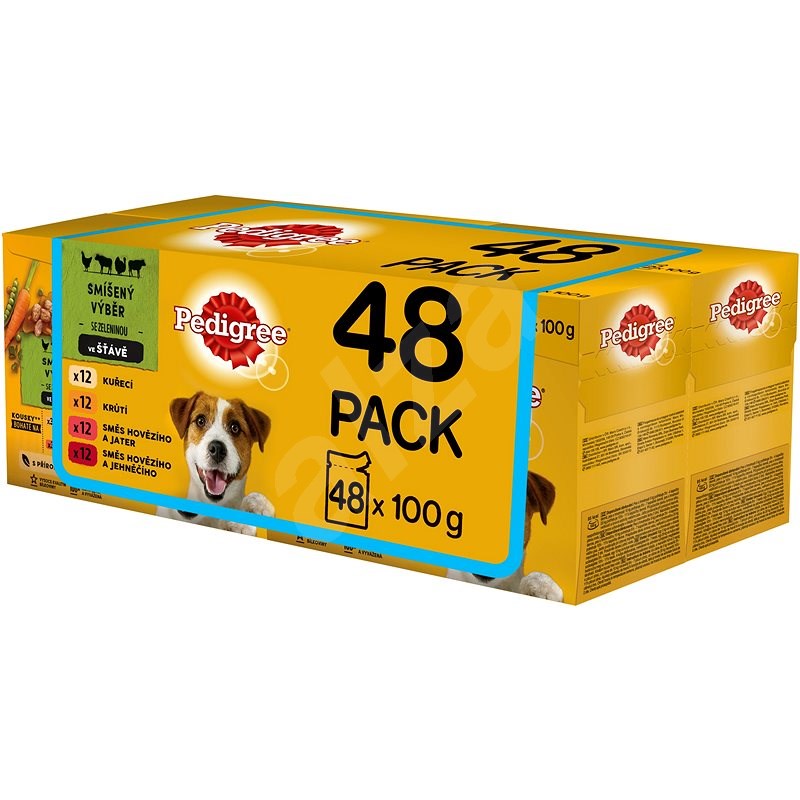 Pedigree Vital Protection kapsička masový výběr se zeleninou ve šťávě pro dospělé psy 48 × 100 g - Kapsička pro psy