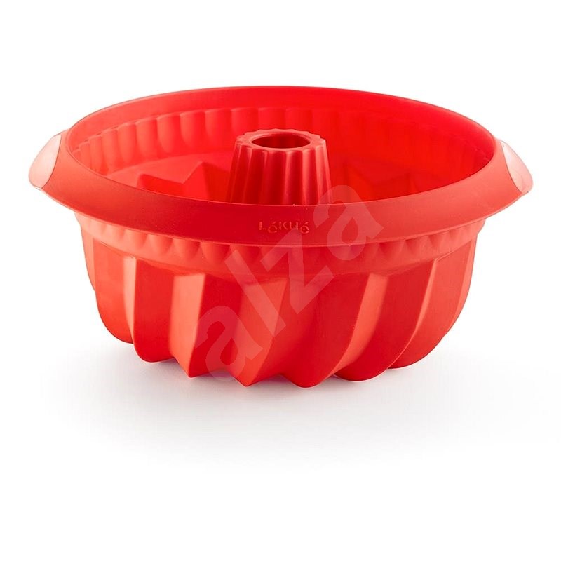 LEKUE Silikonová pečicí forma na bábovku 22 cm Lekue Deep Savarin | červená - Pečicí forma