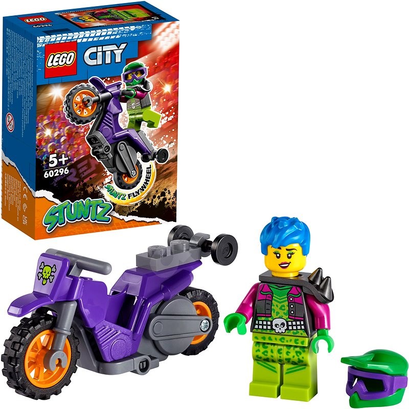 LEGO® City 60296  Kaskadérská wheelie motorka - LEGO stavebnice