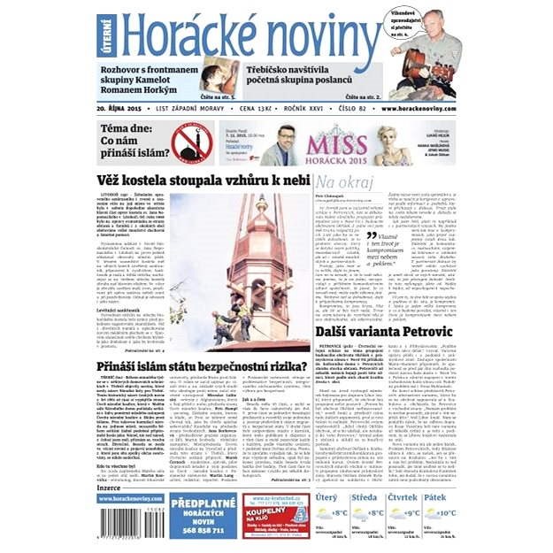 Horácké noviny - Úterý 20.10.2015 č. 82  - Elektronické noviny