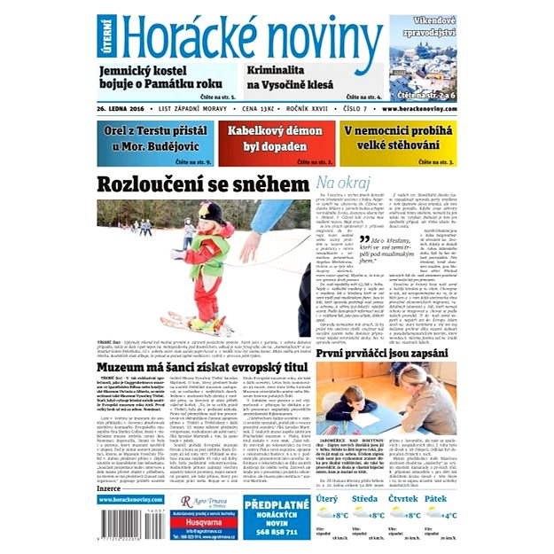 Horácké noviny - Úterý 26.1.2016 č. 007 - Elektronické noviny