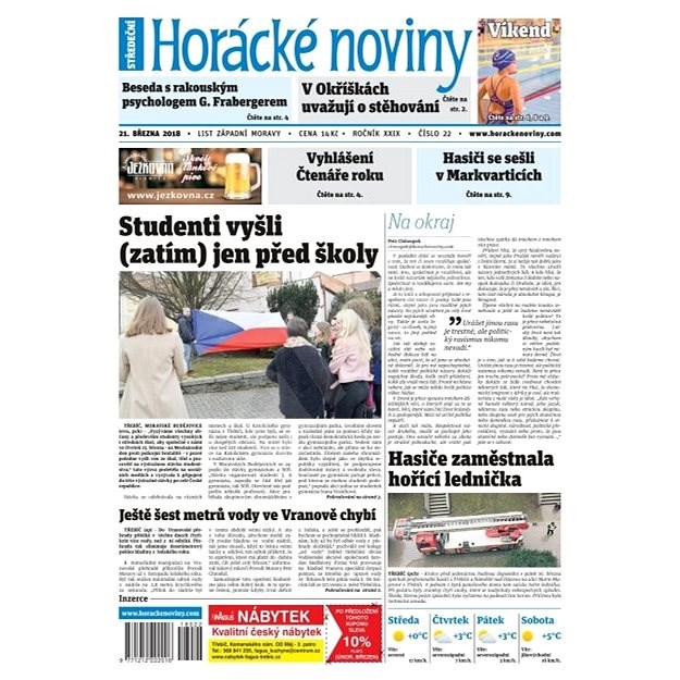 Horácké noviny - Středa 21.3.2018 č. 022 - Elektronické noviny