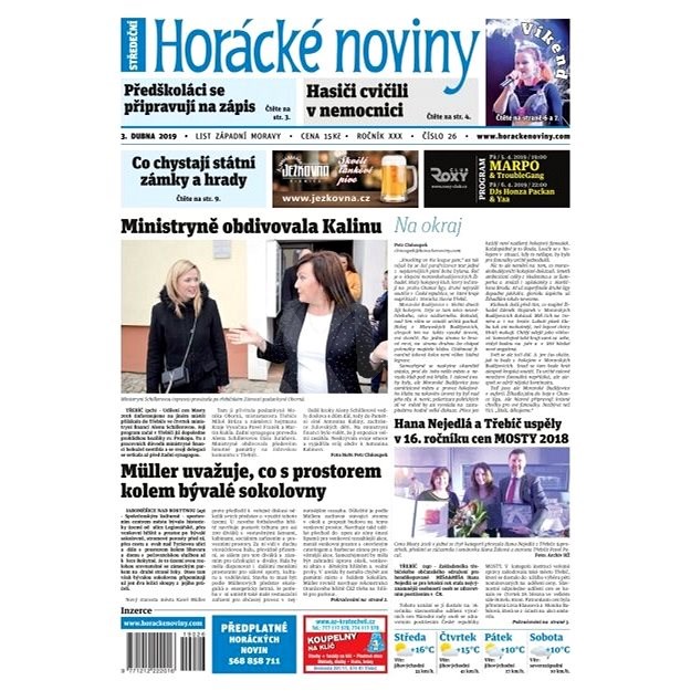 Horácké noviny - Středa 3.4.2019 č. 026 - Elektronické noviny
