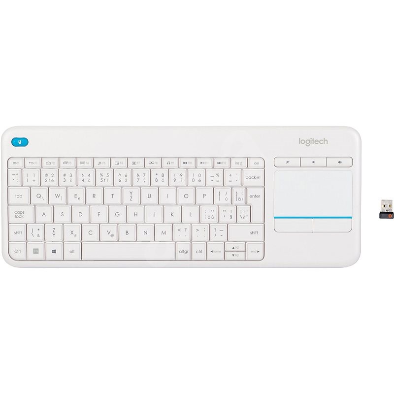 Logitech Wireless Touch Keyboard K400 Plus, bílá - CZ/SK - Klávesnice