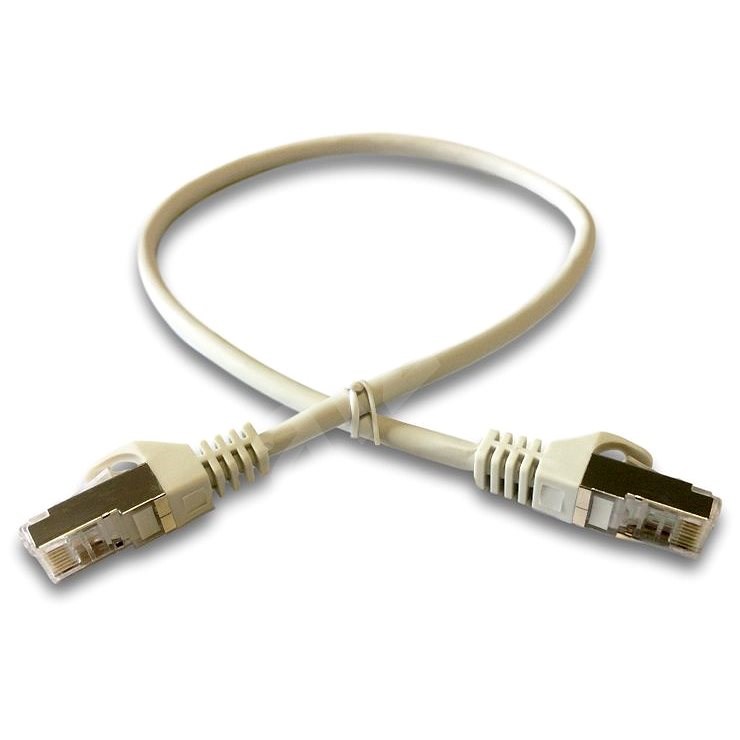 Datacom Patch cord S/FTP CAT6A 0,5m šedý - Síťový kabel