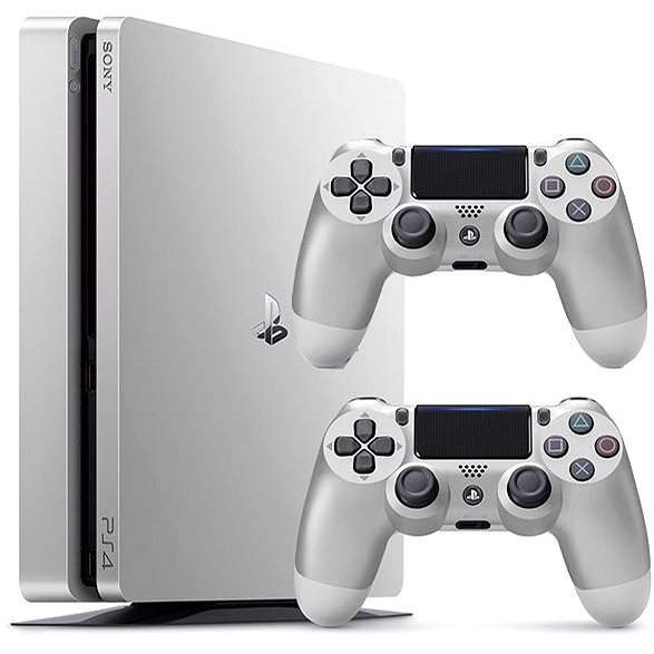 Sony PlayStation 4 - 500GB Slim Stříbrný - 2x DS4 v balení - Herní konzole