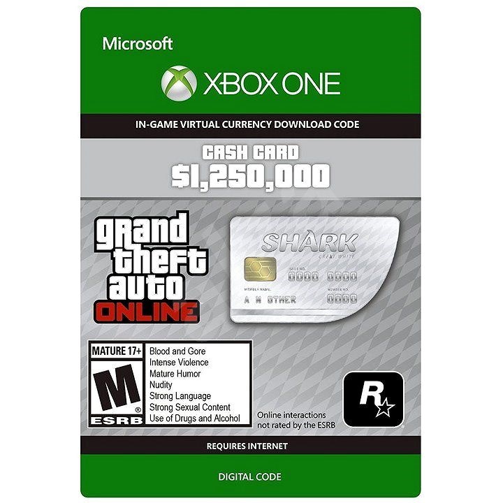 Grand Theft Auto V (GTA 5): Great White Shark Card - Xbox One DIGITAL - Gaming Accessory