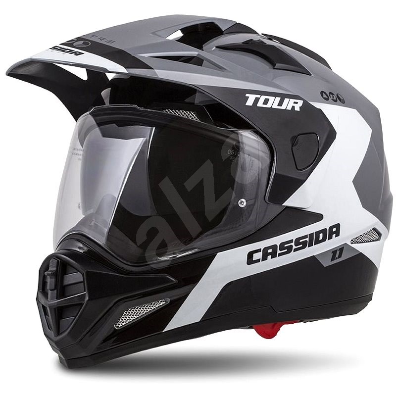 CASSIDA Tour 1.1 Spectre,  (šedá/bílá/černá, vel. 2XL) - Helma na motorku