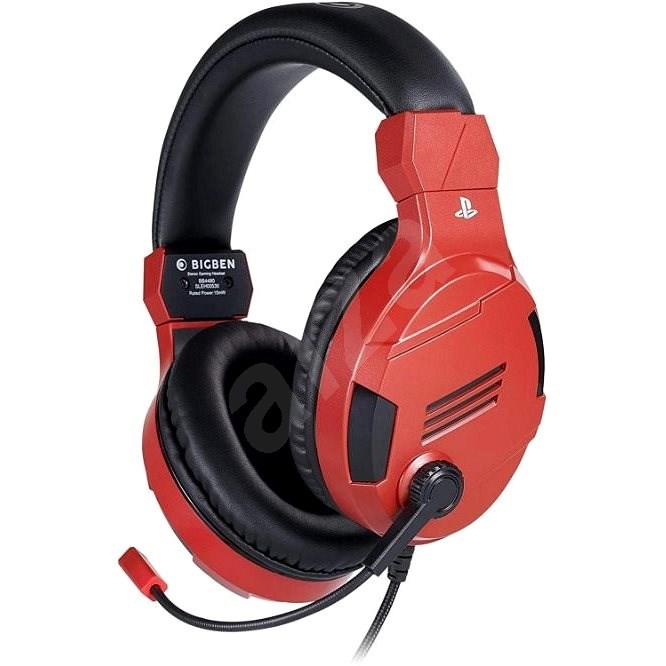 BigBen PS4 Stereo-Headset v3 - červený - Herní sluchátka